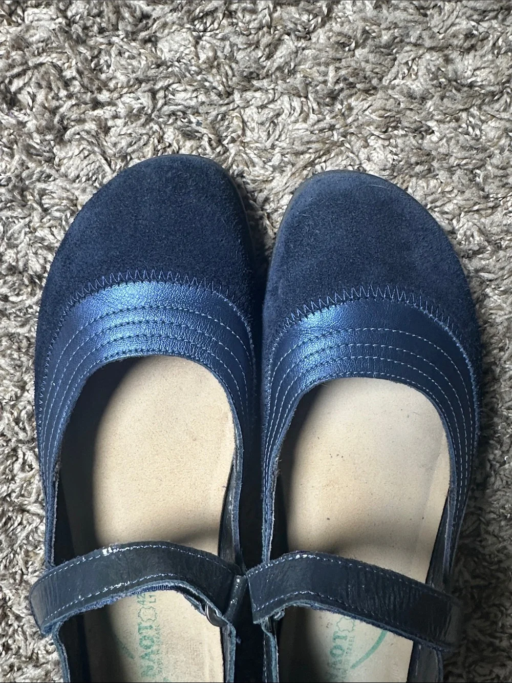 Naot Kirei Mary Jane Comfort Flat Navy Suede Shoes Women’s Size EU 42 US 11